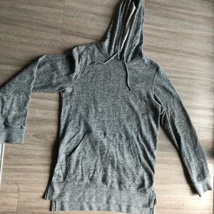 MENS GRAY HOODIE W/ ZIPS ON SIDE
